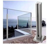 Kit per ringhiera in vetro per scale, ponti, terrazze e giardini, supporti trasparenti, grigio, 105 cm di altezza, sistema di recinzione in vetro moderno per una maggiore sicurezza e stile