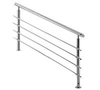 Kit per ringhiera per scale esterne, corrimano regolabile con cerniere e filo di acciaio, facile installazione per scale in cemento, legno e mattoni