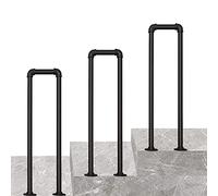 Kit per ringhiera per scale in ferro battuto nero per gradini in cemento o legno, robuste staffe per una facile installazione, 3 dimensioni disponibili