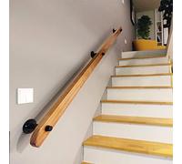 Kit per ringhiera per scale in legno antiscivolo, 1,2 m, ringhiera in legno massiccio per anziani, asta di supporto per soffitti interni, casa, corridoio, maniglione a parete, sistema Clete