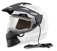 Kit per riscaldamento elettrico caschi in plexiglass Cassida Tour con plexiglass trasparente e schermo antiappannante arancione