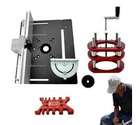 Kit per router in metallo, sollevatore in alluminio con piastra superiore, inserto per da tavolo, di piastra di base, kit di sollevamento manuale, strumenti per incisione, per scanalature