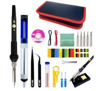 Kit per saldatore, 60 W Set di strumenti per saldatura elettrica a temperatura regolabile, strumento portatile per saldatore elettrico 200 ℃ - 450 ℃ (da 482 ° F a 1002 °F) (-U)