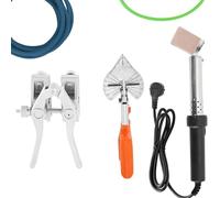 Kit per saldatrice a nastro rotondo in poliuretano, connettore per cintura in poliuretano a caldo con forbici e saldatore per saldatura di tubi e strisce in plastica