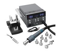 Kit per saldatura gioielli Stazione di rilavorazione ad aria calda, stazione di rilavorazione BGA for il controllo della temperatura del microcomputer, riparazione di saldature con ugelli curvi con di