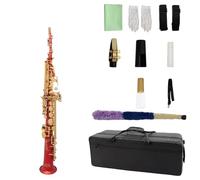 Kit Per Sassofoni Sassofono Soprano A Tubo Dritto Con Chiave In Si Bemolle Laccato Rosso Adatto Sia Per Esibizioni Professionali Che Per Principianti