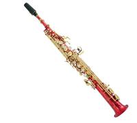kit per sassofono B Flat Treble Sassofono Corpo Rosso Chiave Dorata Tubo Diviso Tubo Dritto Strumento Da Gioco Per Esame Di Grado Principiante