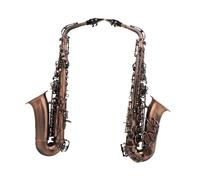 kit per sassofono Mib Mi Bemolle Sassofono Contralto Professionale Bronzo Rosso Bend Sax Chiave Intagliata Con Custodia Guanti Pennello Accessorio Per Sax