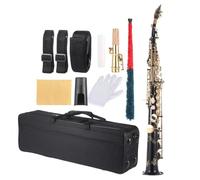 kit per sassofono Sassofono Acuti Dritto In Ottone Modello Bb BFlat Con Chiave Scolpita Con Custodia Per Il Trasporto Accessori Per Sax Per Strumenti A Fiato (Color : Bk)