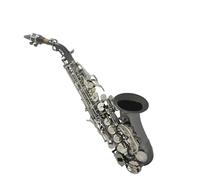 kit per sassofono Sassofono Acuto Curvo B Piatto Strumento A Fiato In Ottone Con Corpo Nero Con Custodia Per Bocchino