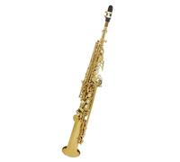 kit per sassofono Sassofono Acuto In Sib DoratoStrumento A Fiato In Ottone Per Sax A Tubo Dritto Con Scatola In Pelle Accessori Per Strumenti Musicali