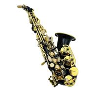 kit per sassofono Sassofono Acuto Squisito Fiore Intagliato Nichel Nero Superficie Dorata Strumento In Ottone Per Sax Tono B Con Custodia