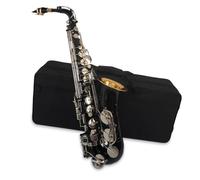 kit per sassofono Sassofono Contralto Mib Nero Corpo In Ottone Tasti Bianchi Strumento A Fiato Con Custodia Per Il Trasporto