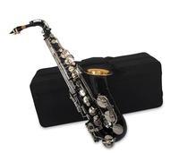 kit per sassofono Sassofono Contralto Mib Nero Sax Corpo In Ottone Tasti Bianchi Strumento A Fiato Con Custodia Per Il Trasporto Spazzola In Tessuto Collo Del Sax