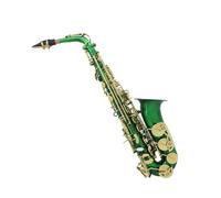 kit per sassofono Sassofono In Mib Contralto Verde Bianco Intagliato Con Scatola Di Stoffa, Strumento Musicale A Fiato Splendidamente Intagliato