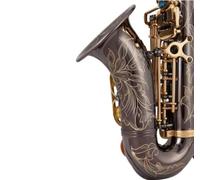 kit per sassofono Sassofono Sib Treble Ottone Placcato Oro E Nichel Nero Collo Curvo B-Flat Sax Saxophone Strumento Musicale (Color : Black Ncikel)
