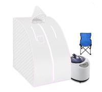 Kit per sauna domestica, Tenda a e Portatile, Sauna Bagno Domestico 1000 W 2.0 L Include Sedia Pieghevole for facilitare l'insonnia Supporto for Tubi in Acciaio Inossidabile(Silver)