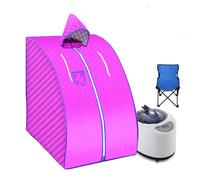 Kit per sauna domestica, Tenda a e Portatile, Sauna Bagno Domestico 1000 W 2.0 L Include Sedia Pieghevole for facilitare l'insonnia Supporto for Tubi in Acciaio Inossidabile(Purple)