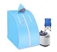 Kit per sauna domestica, Tenda a e Portatile, Sauna Bagno Domestico 1000 W 2.0 L Include Sedia Pieghevole for facilitare l'insonnia Supporto for Tubi in Acciaio Inossidabile(Blauw)