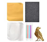 Kit Per Sbalzo - Fogli In Alluminio Con Penne Per Rilievo E Tappetino In Feltro | Set Artistico Fai-da-Te Per Principianti E Adulti | Attrezzatura Completa Per Attività Didattiche E Decorazione Casa,