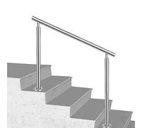 Kit per scale da esterno regolabile, 4 gradini in acciaio inox e alluminio, adatto per scale in cemento/legno, altezza 105 cm, sicurezza per un facile accesso