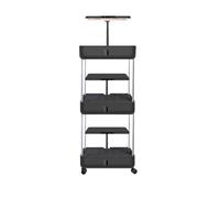 Kit Per Sistema Idroponico Da Interni A 3 Livelli Con Luci Di Coltivazione, Fioriera Verticale, Serbatoio D'acqua Di Grande Capacità Da 10 Litri, Torre Idroponica Con Ruote(Black)