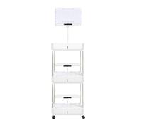 Kit Per Sistema Idroponico Da Interni A 3 Livelli Con Luci Di Coltivazione, Fioriera Verticale, Serbatoio D'acqua Di Grande Capacità Da 10 Litri, Torre Idroponica Con Ruote(White)