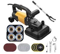 Kit per smerigliatrice per calcestruzzo, rettificatrice elettrica da 3800 W, levigatrice manuale per cartongesso regolabile a 6 velocità per lucidatura e decalcificazione dei metalli