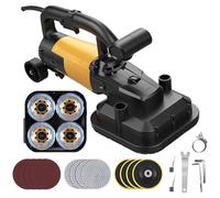 Kit per smerigliatrice per calcestruzzo, rettificatrice elettrica per pavimenti da 3800 W, levigatrice manuale per cartongesso regolabile a 6 velocità, per lucidare la decalcificazione di calcestruzzo