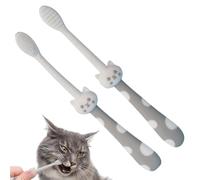 Kit per spazzolino da denti di gatto, spazzolino da denti di gatto, 2 spazzolini da denti per gattino, spazzolino da denti, spazzola per lingua portatile, forniture per la cura orale per