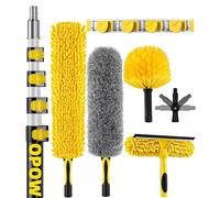 Kit per spolverare soffitto alto 1,5 - 5,5 m, con asta di estensione resistente, ad alta portata per la pulizia, spolverino in microfibra, spolverino per ragnatele, ventilatore a soffitto, lavavetri e