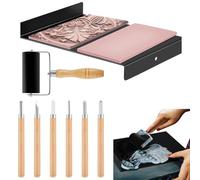 Kit per stampa xilografica, strumenti per intaglio con stampa a blocchi,Set di strumenti per xilografia Taglierine per linoleografia con rullo inchiostratore - Kit di strumenti per la creazione di tim