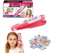 Kit per Stampe di Gemme per Capelli con 24 Gemme Riutilizzabili e Custodia Ricordo, Gioielli per Capelli per Ragazze dai 4 ai 12 Anni, Styling Tool a Pressione per Regali di Compleanno, Natale e Feste