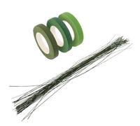 Kit per Stelo Floreale, Nastro Adesivo Doppio, Carta e Plastica Verde | Composizioni Floreali e Fiori Artificiali, Forte Adesione, Resistenza Elevata, Uso Diy, Set Pratico