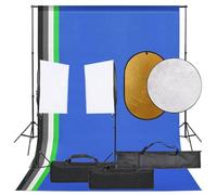 Kit per studio fotografico con illuminazione, 5 sfondi e riflettore 5 in 1, kit di illuminazione Softbox per fotografia professionale, lampadine E27 da 13 W