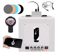 Kit per studio fotografico di gioielli con piattaforma girevole girevole a 360°, Kit Light Box professionale per fotografia di gioielli, Softbox fotografico per gioielli, 4 luci LED(TB20)