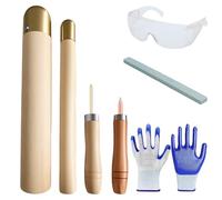 Kit per tagliare la pietra focaia con martello in rame, set completo di strumenti per la lavorazione in ossidiana per principianti, include 2 boppers in rame, 2 sfaldatori di pressione, guanti di