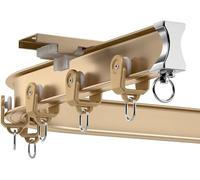 Kit per tenda da soffitto flessibile di alta qualità, in alluminio resistente, per doccia, camper, finestra a golfo, oro rosa, 4,5 m, facile installazione