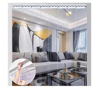 Kit per tende a strisce in vinile trasparente per camere bianche, camere da lettre da letto e cucine. Strisce per tende in plastica trasparente per privacy e protezione (1,3 mm, 1,5 x 2,5 m)
