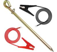 Kit per terra 45cm con 2 Cavi e Clip a Coccodrillo Kit per terra | Acciaio per robusto, design ovale, installazione rapida, resistenza , per recinti solari