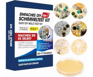 Kit per test della muffa per la casa, test della muffa per 10 ambienti, test rapido per la qualità dell'aria in interni, include guida di identificazione e istruzioni (lingua italiana non garantita)