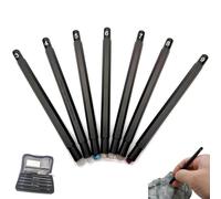 Kit per test di durezza Mohs da 7 pezzi, penna per test di durezza con indicatore di graffiatura 3-9 con custodia, kit per l'identificazione di minerali industriali, per vetro minerale di giada