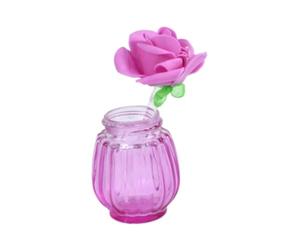 Kit per testare la fragranza con bicchiere ricaricabile e bastoncino di fiori per campionamento di profumi e aromaterapia, viola