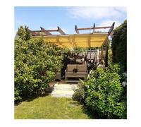 Kit per tettuccio retrattile per patio - vela parasole impermeabile in tessuto PU con sistema a puleggia, tenda di ricambio per veranda e cortile, protezione dalla pioggia