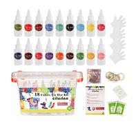 Kit per tintura a cravatta in 18 colori per abbigliamento, graffiti, pittura tessile, arcobaleno, acqua fredda, set per pittura creativa per bambini, set per attività di gruppo per bambini e adulti
