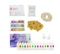 Kit per tintura a nodi per bambini, kit per tintura a nodi, set artistico per tessuti per principianti, abbigliamento per la casa, all'aperto, calzini, sciarpe, cappelli di famiglia, calzini per