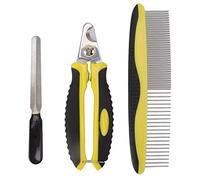 Kit per Toelettatura Animali con Denti a Pettine Larghi e Densi per Cani Gatti Conigli, Set Combinato Tagliaunghie Portatile per Uso Domestico e in Viaggio