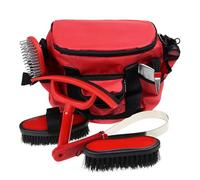 Kit per Toelettatura del Cavallo a 9 Pezzi con Borsa in Tela, Spazzola per Faccia, Spazzola per Corpo Spazzola per Zampe Spazzola Massaggiante Pettine a Denti Fini Pettine a Puntine Arrotondate