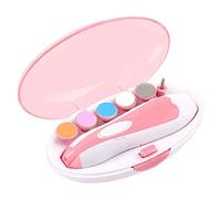 Kit per Toelettatura Elettrico per Lucidatura Unghie Portatile per Tagliaunghie per Bambini 6 Teste di Smerigliatura per Neonati e Bambini (rose)