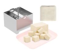 Kit per tofu in acciaio inox, stampo per tofu fai da te, stampo per pressatura fatto in casa, stampo per tofu, lavabile in lavastoviglie, con vassoio antigoccia, rimuove facilmente l'acqua dal tofu